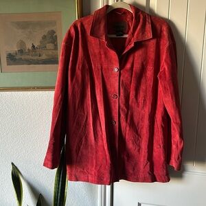 Beautiful red leather jacket by Brandon Thomas size M-L